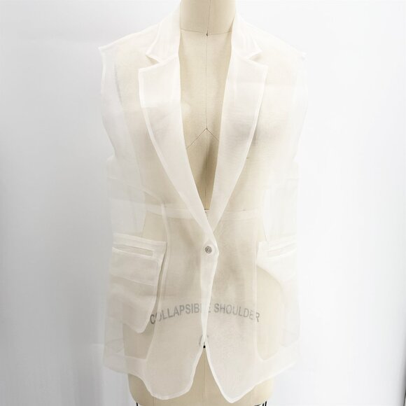 Tela9 Vest Top Gilet Lunatica Jacket in White - Picture 2 of 11